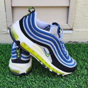 Nike Kids' Air Max 97 Sneakers - Blue/Black with Neon Yellow Accents